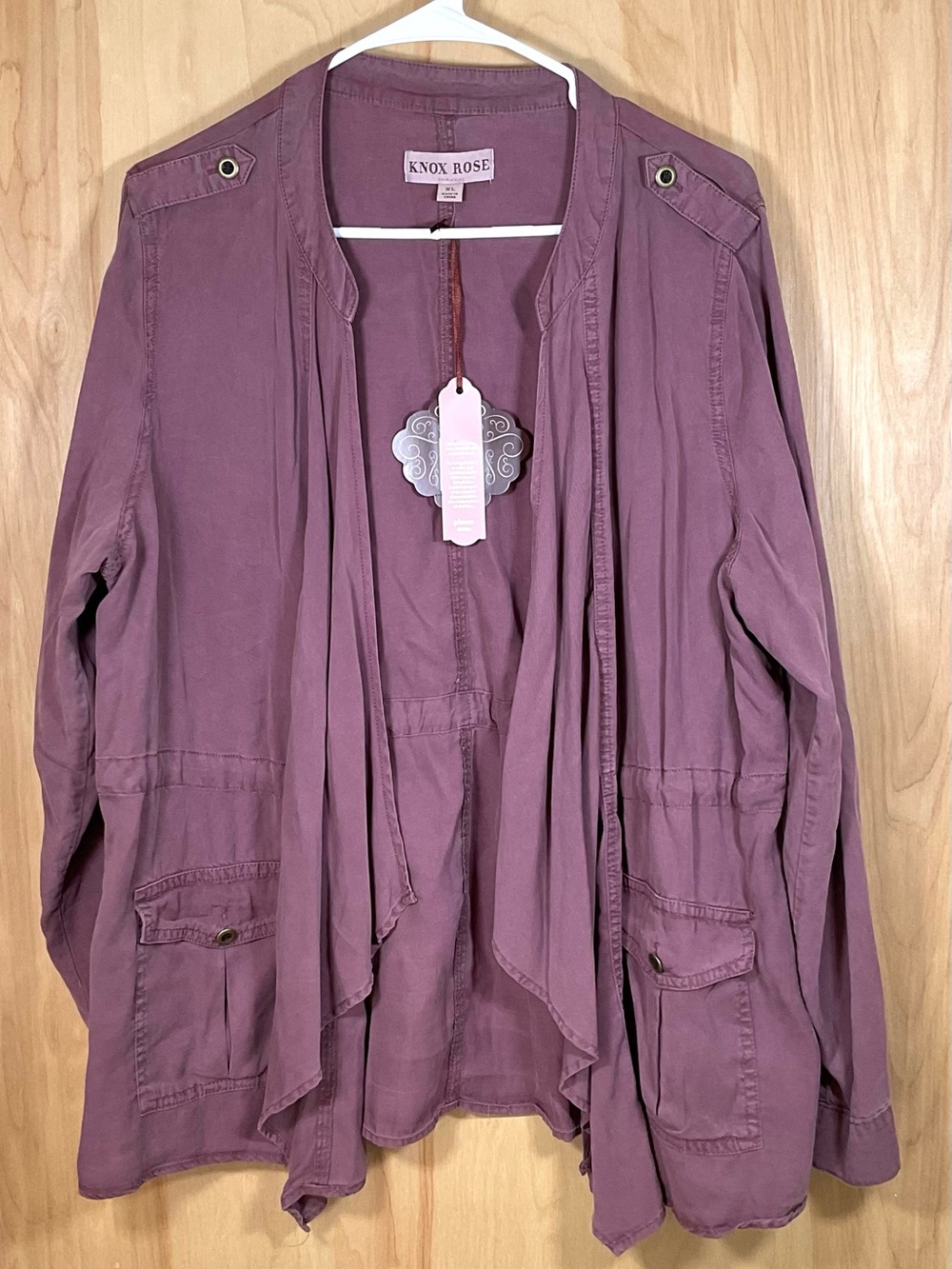 Knox Rose Open Front Drape Utility Jacket - NWT